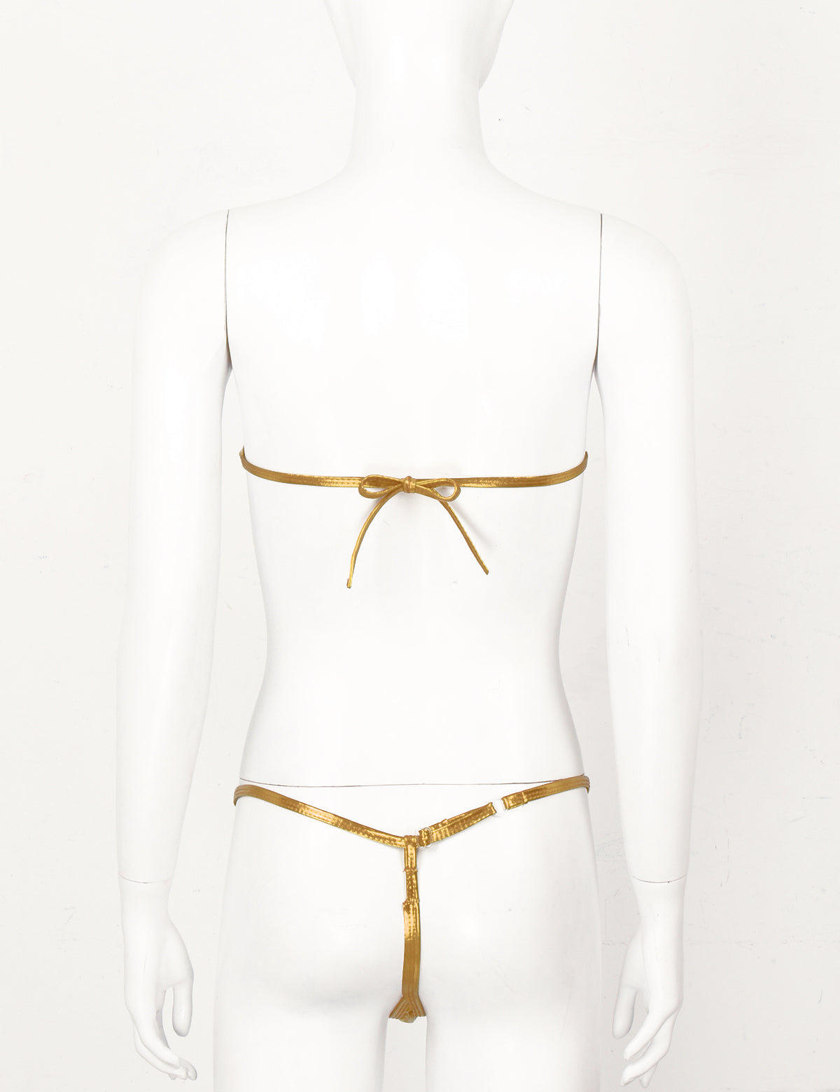 Women's Shiny Leather Bikini Set - skyjackerz