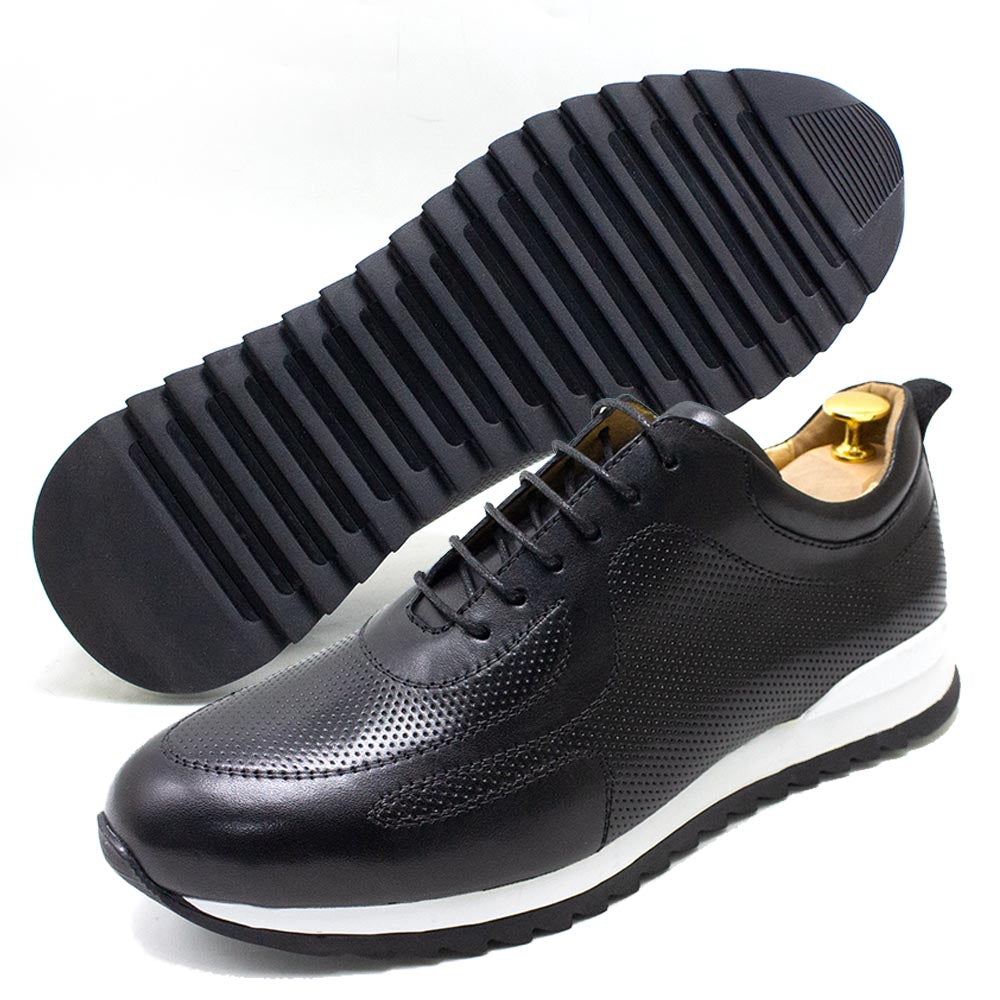Men's Leather Lace-Up Sneakers - skyjackerz