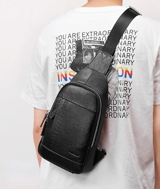 Men's Cowhide Leather Crossbody Bag - skyjackerz