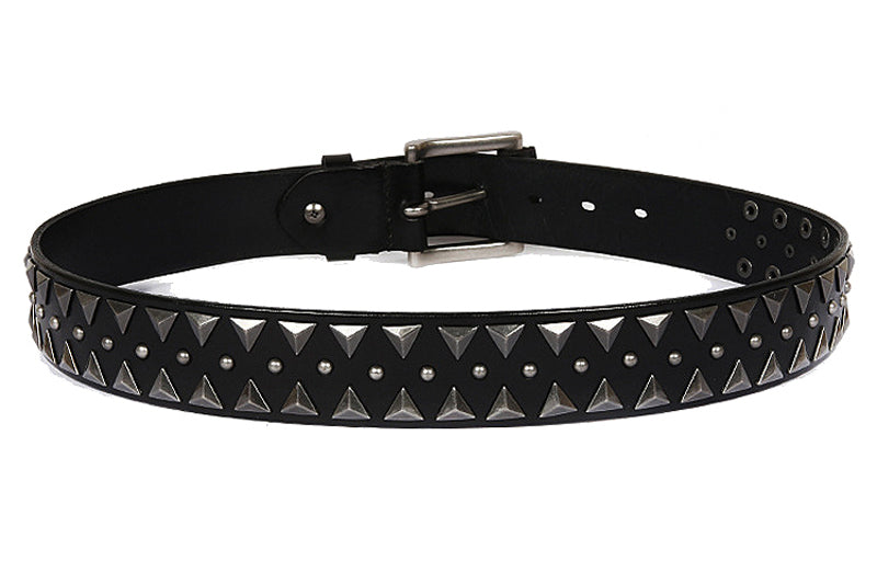 Black / 105 cm Men's Rivet Ceinture Homme Leather Belt - skyjackerz