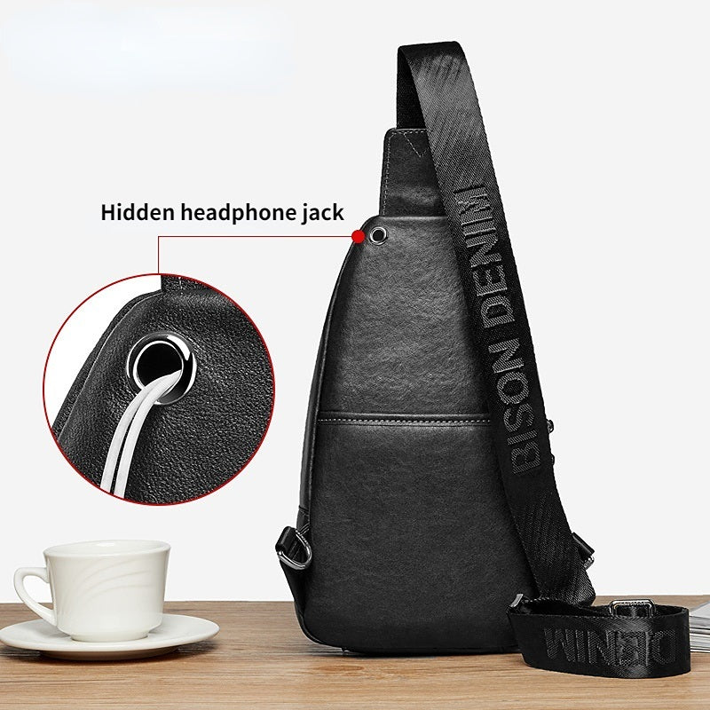 Men's Cowhide Leather Crossbody Bag - skyjackerz