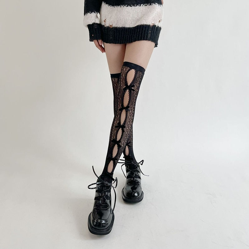 Black / S Princess Thigh High Lace Stocking - skyjackerz