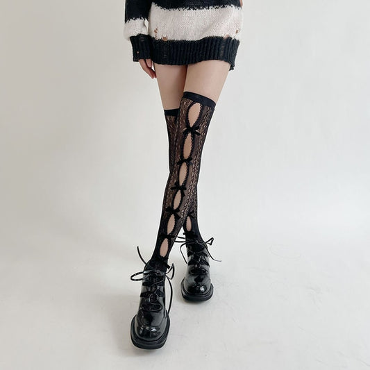 Black / S Princess Thigh High Lace Stocking - skyjackerz