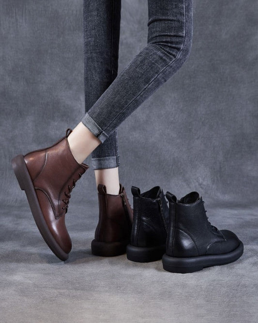 Women's Handmade Retro Leather Boots - skyjackerz