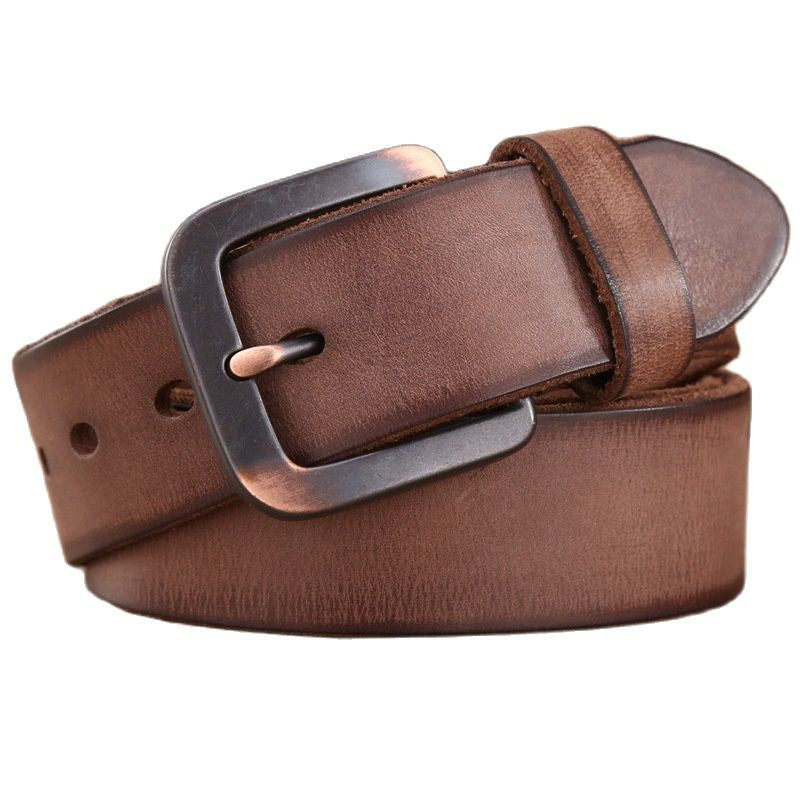 Khakhi Brown / 100 Men's Full Grain Genuine Leather Belt - skyjackerz