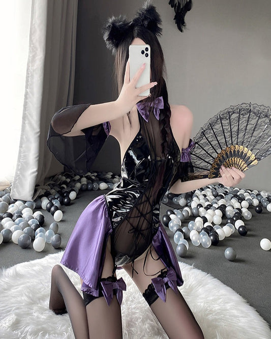 Black / One-Size Genshin Impact Fischl Bodysuit For Women - skyjackerz