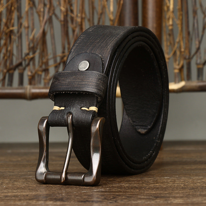Black / 100 cm Men's Dress Belt - Business Style Pin Buckle - skyjackerz