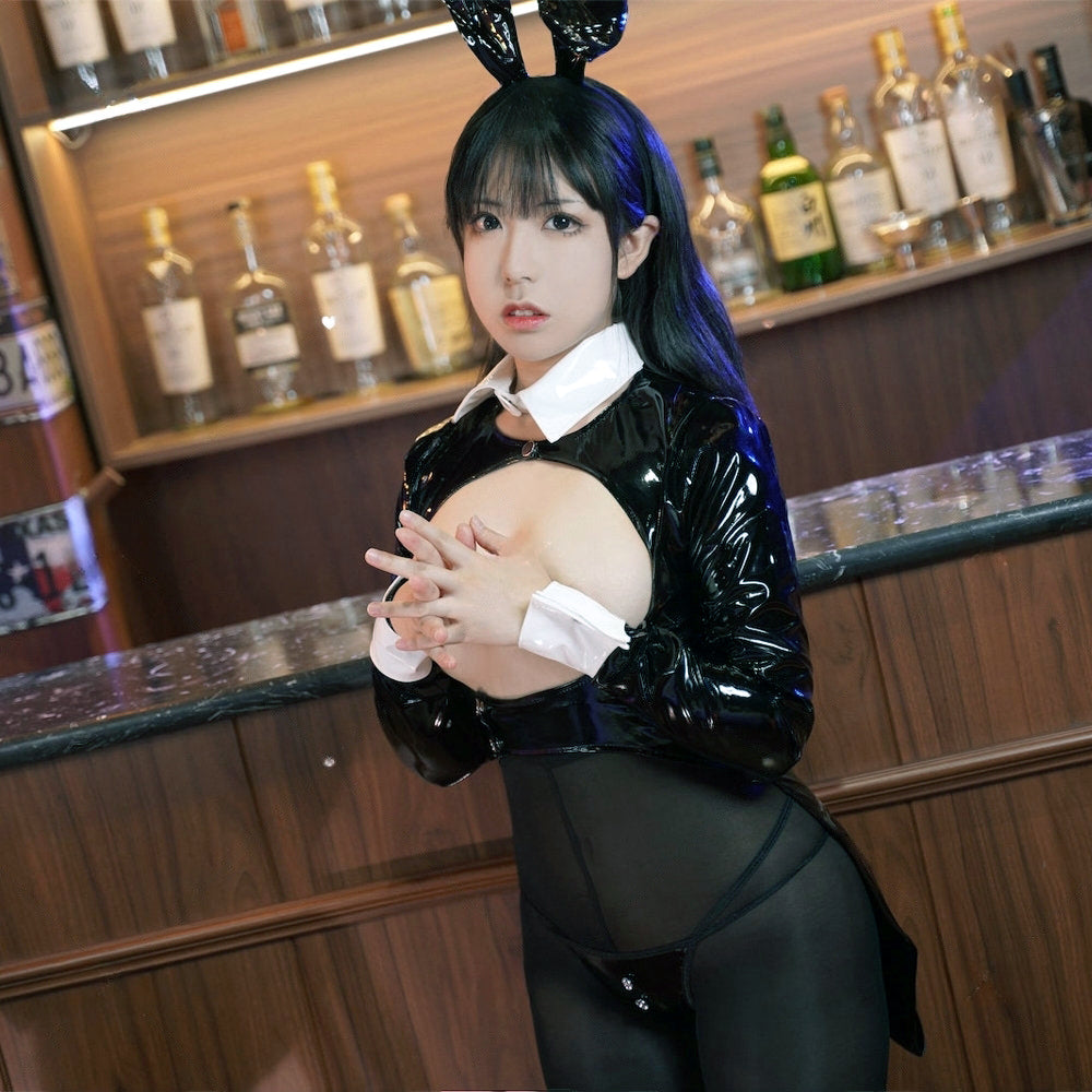 Black / M Bunny Butler Leather Tuxedo Set - skyjackerz