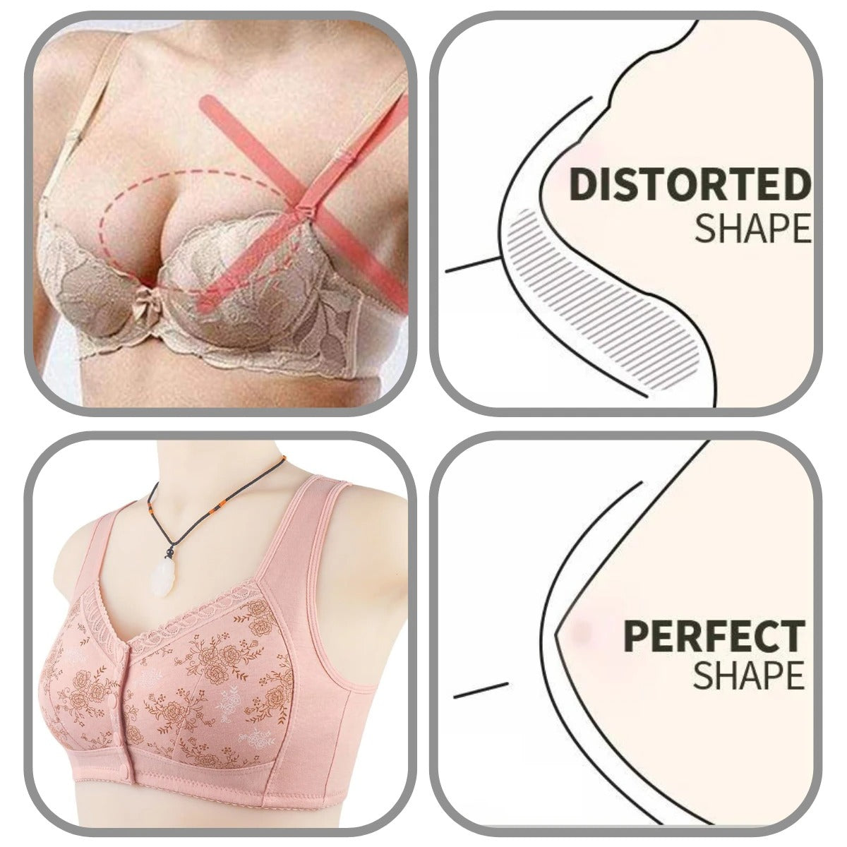 Cotton Front Closure Bra - skyjackerz