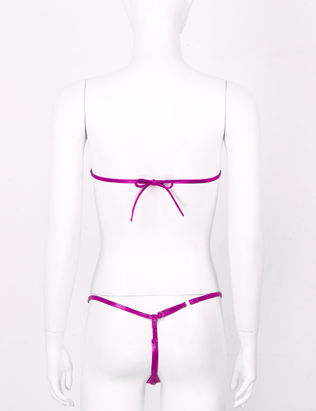 Women's Shiny Leather Bikini Set - skyjackerz