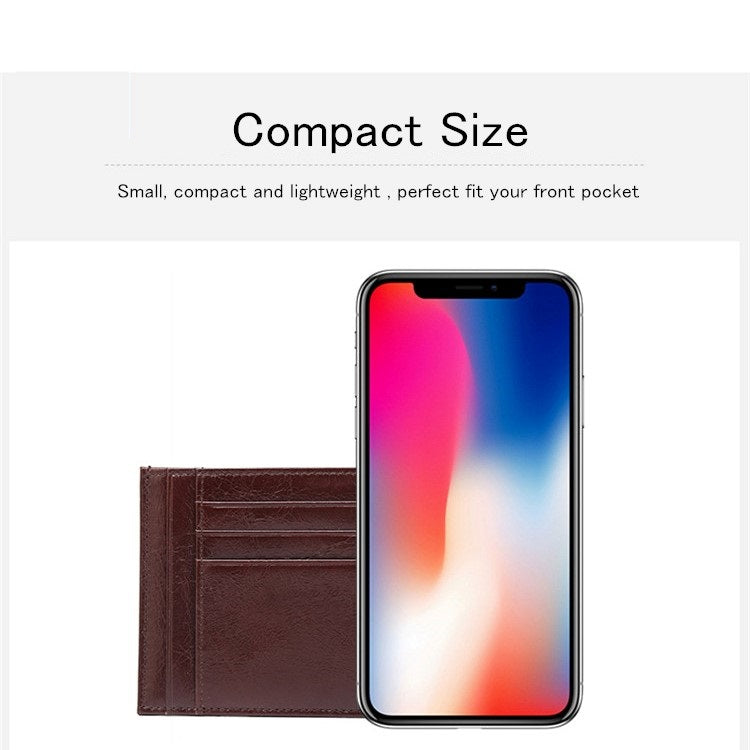 Black Leather Men's Mini RFID Blocking Retro Wallet - skyjackerz