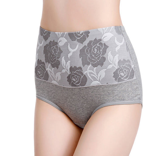 A - Gray / M Cotton High Waisted Abdominal Underwear - skyjackerz