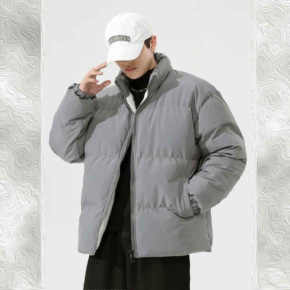 Light Grey / L Winter Men's Thicken Padded Jacket - skyjackerz