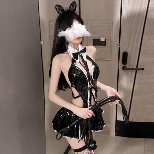 Women Cross Strap Bandage Maid Outfit - skyjackerz