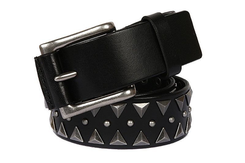 Black / 105 cm Men's Rivet Ceinture Homme Leather Belt - skyjackerz