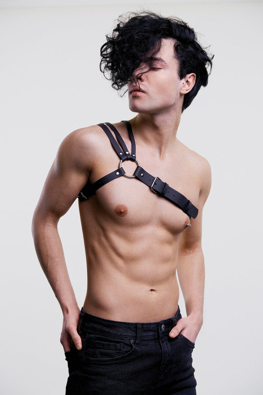 Black Men's Stylish Rave Shoulder Accessory - skyjackerz