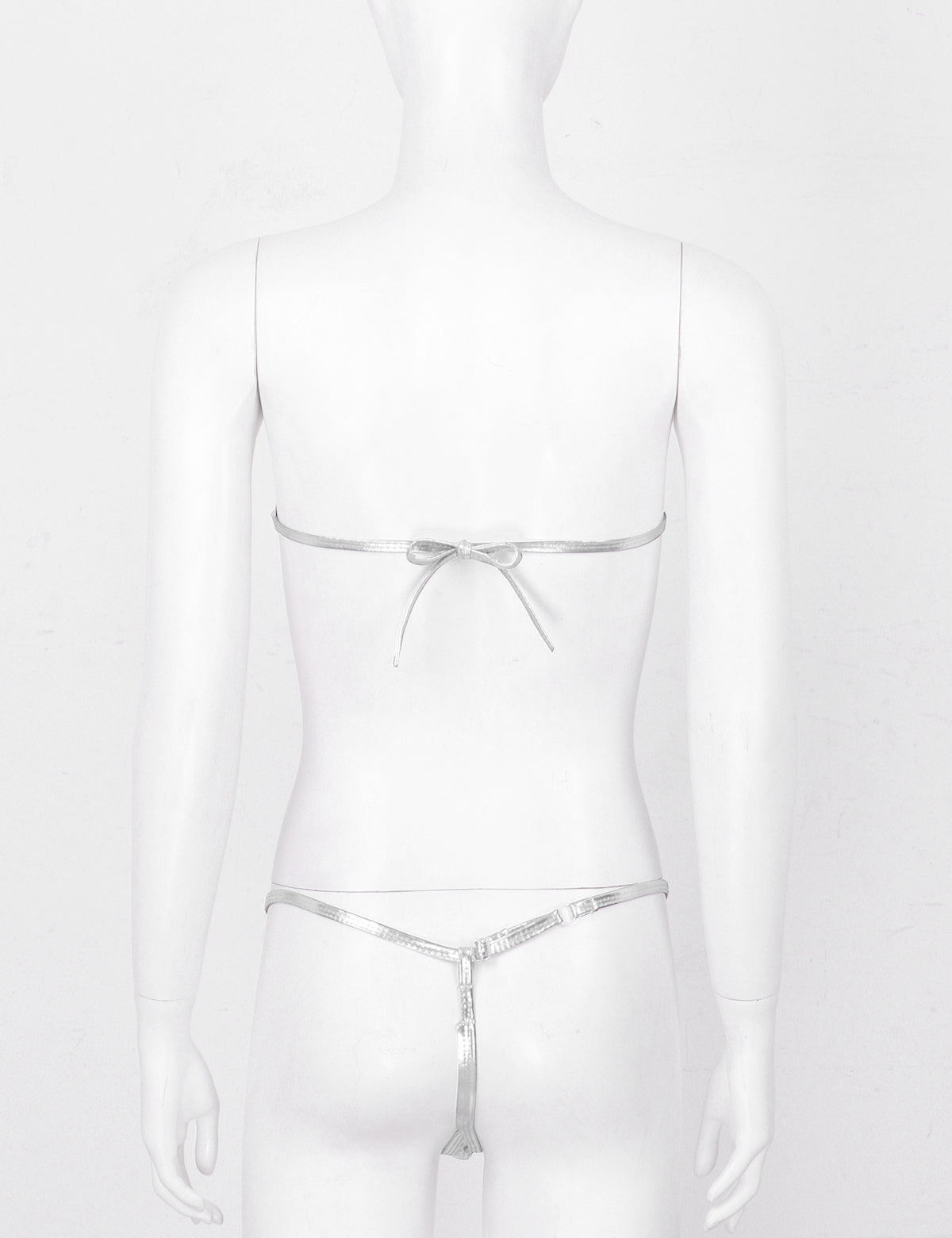 Women's Shiny Leather Bikini Set - skyjackerz