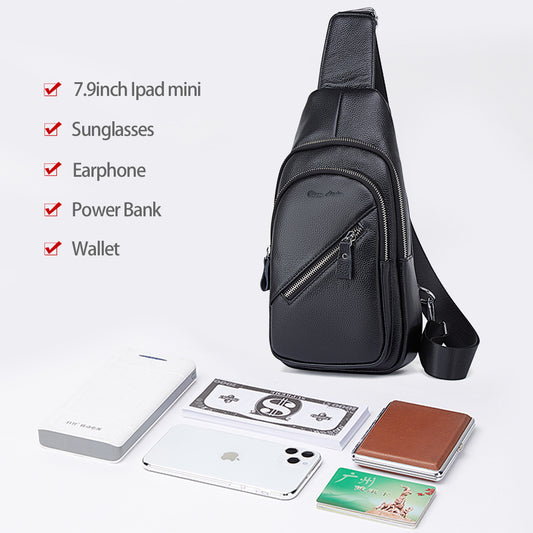Men's Leather Business Chest Bags - skyjackerz