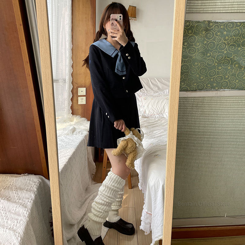 White-40cm Women's Cozy Knit Boot Stockings - skyjackerz