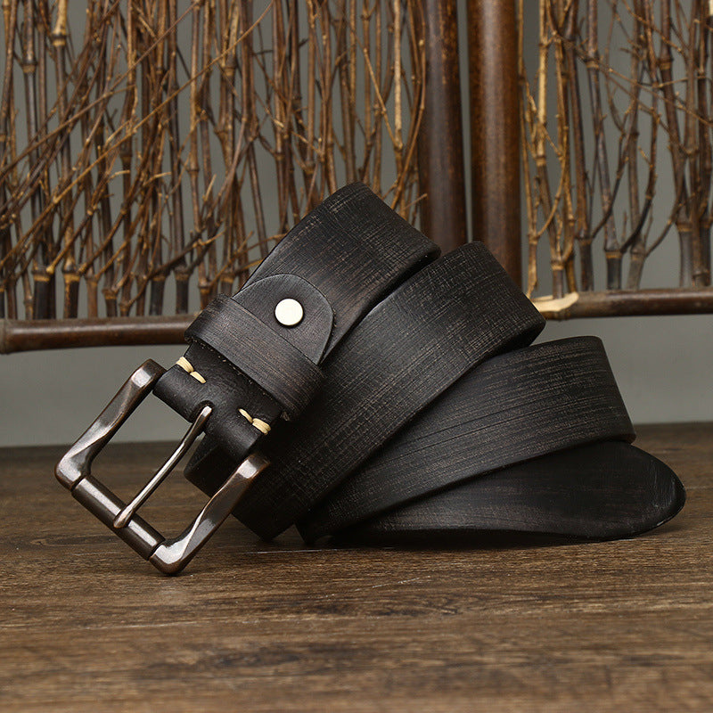 Black / 100 cm Men's Dress Belt - Business Style Pin Buckle - skyjackerz