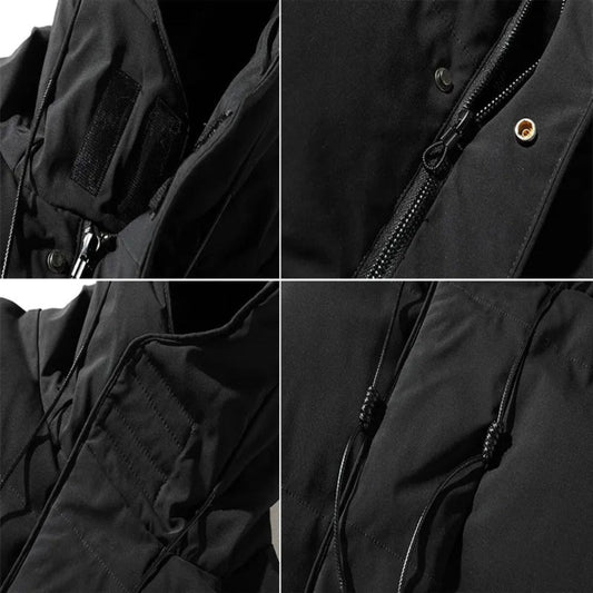 Grey / M Men's Stylish Hooded Long Jacket - skyjackerz