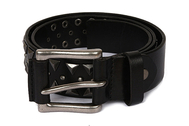 Black / 105 cm Men's Rivet Ceinture Homme Leather Belt - skyjackerz