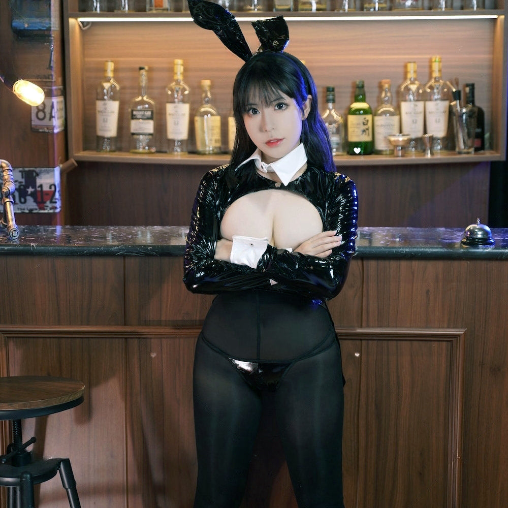 Black / M Bunny Butler Leather Tuxedo Set - skyjackerz