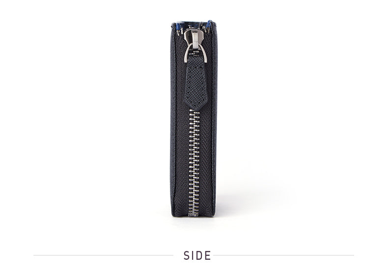 Blue Men's Chain Zipper RFID Blocking Wallet - skyjackerz