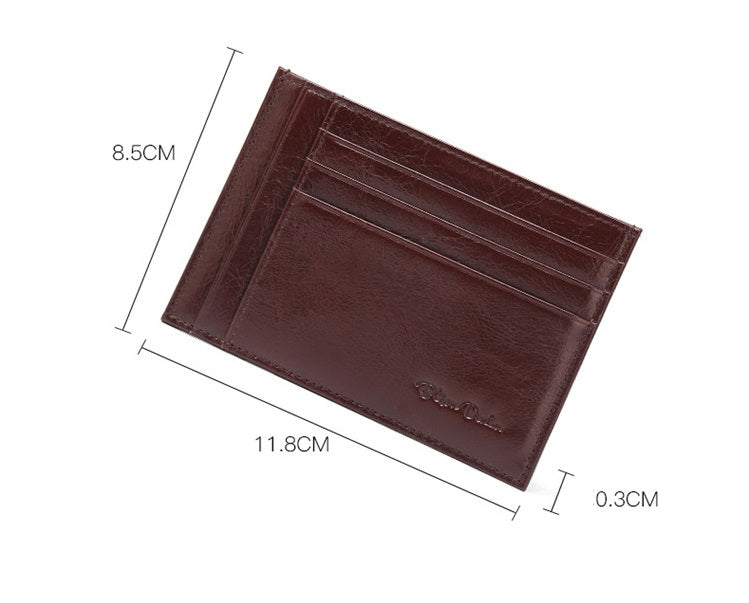 Black Leather Men's Mini RFID Blocking Retro Wallet - skyjackerz