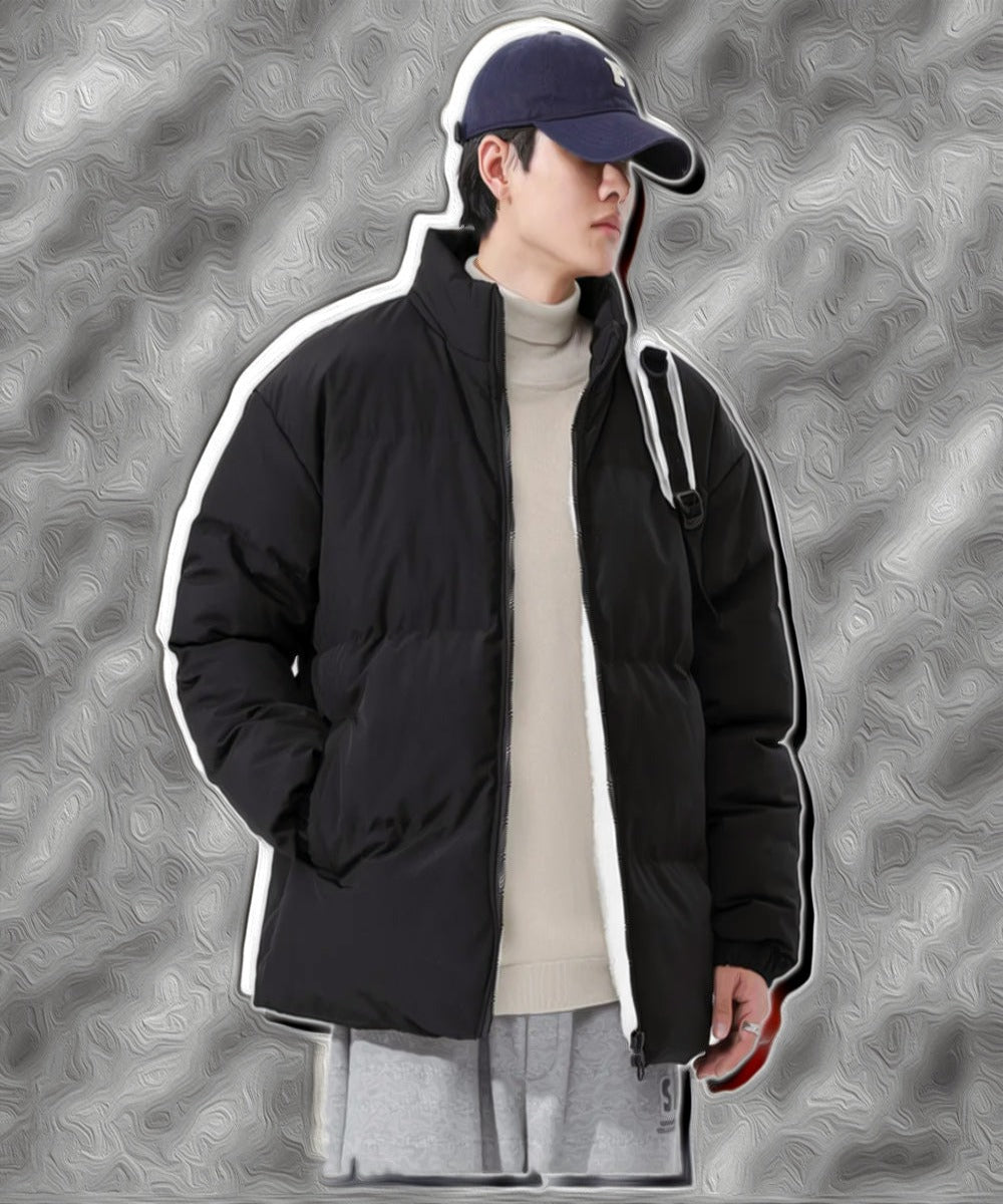 Charcoal Black / L Winter Men's Thicken Padded Jacket - skyjackerz