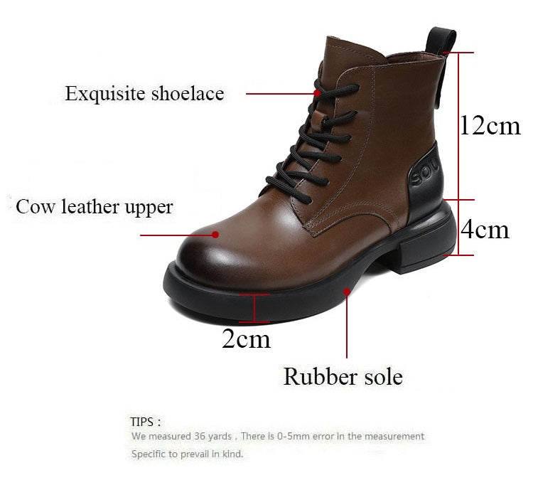 Women's Calfskin Warm Short Boots - skyjackerz