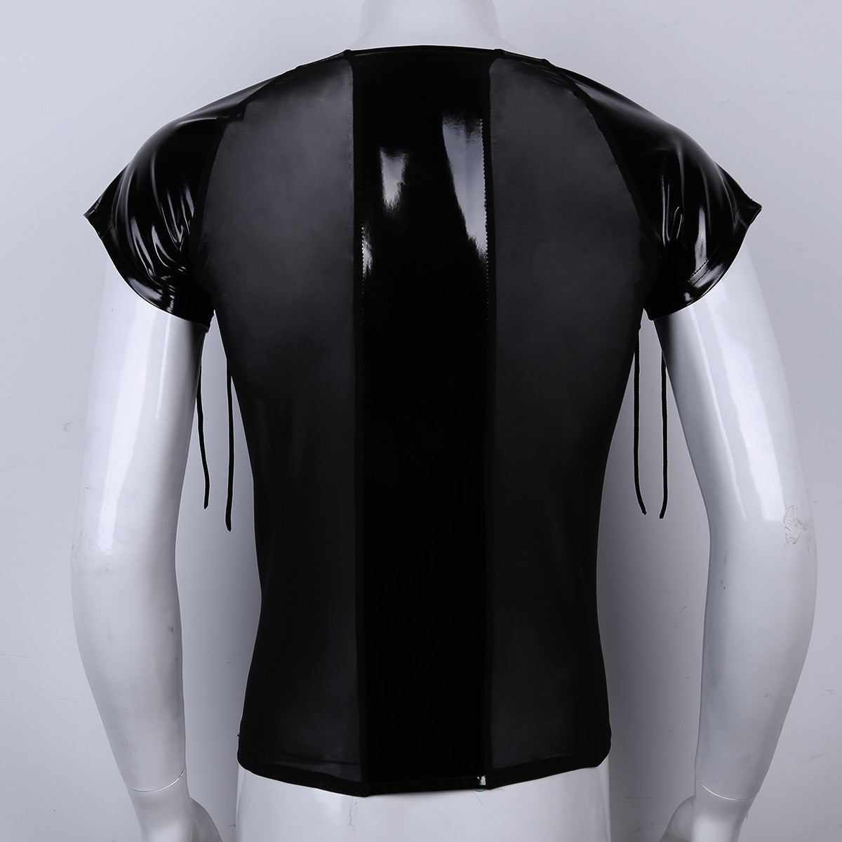 Men's Leather See Through Mesh Top - skyjackerz