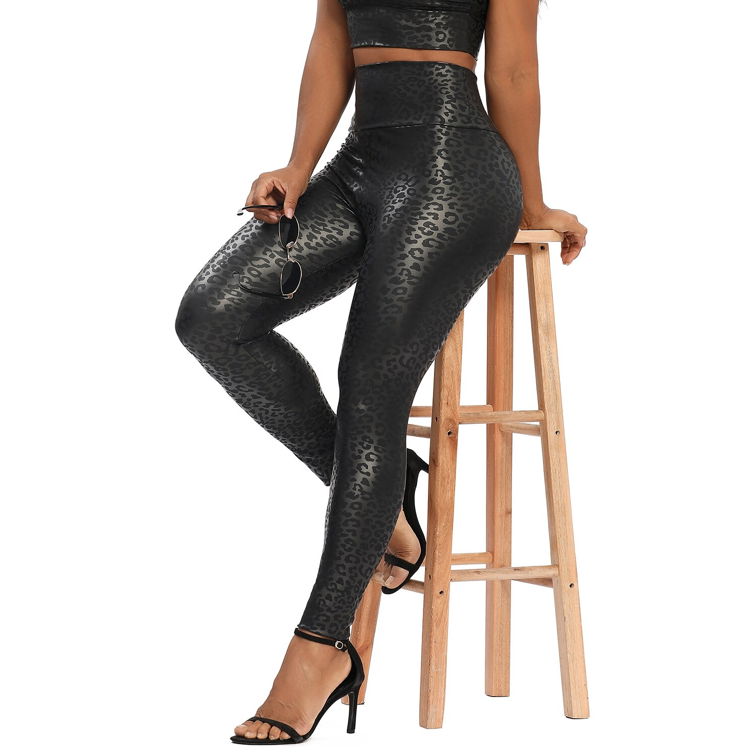 Panther / S Women's High Waist Leather Pants - skyjackerz