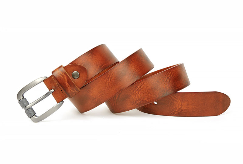 Coffee / 105 cm Fashion Men's Cowhide Leather Belt - skyjackerz