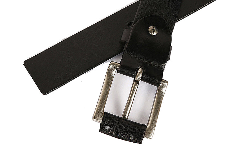 Black / 105 cm Men's Rivet Ceinture Homme Leather Belt - skyjackerz