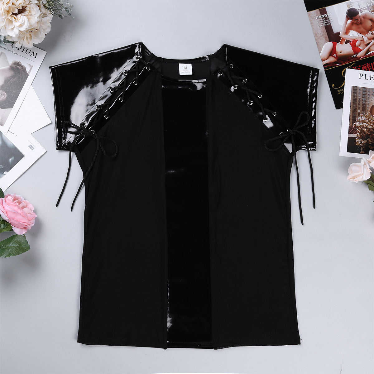 Men's Leather See Through Mesh Top - skyjackerz