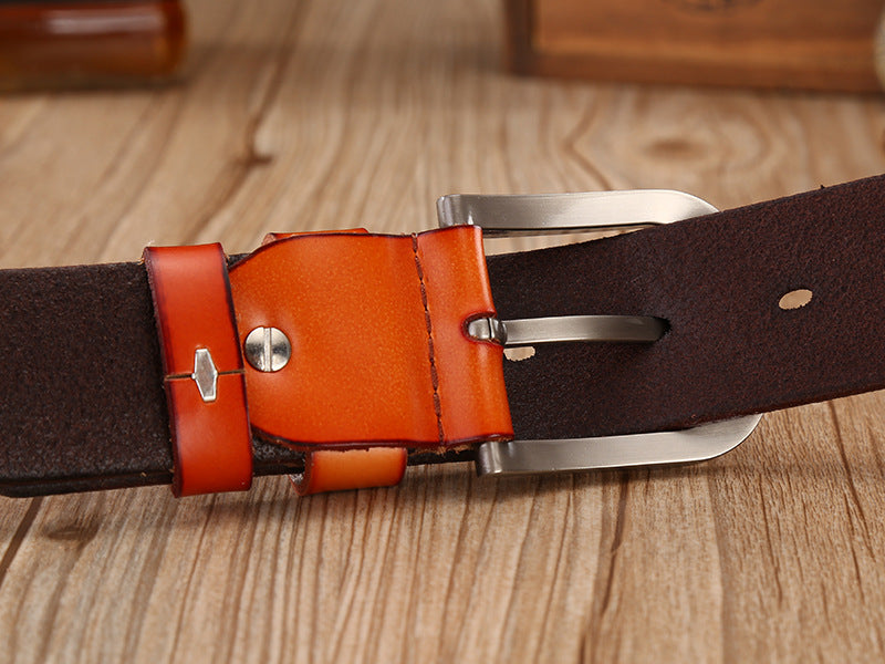 Eagle Buckle - Bronze / Black / 105 cm Men's Eagle Embossed Leather Belt - skyjackerz