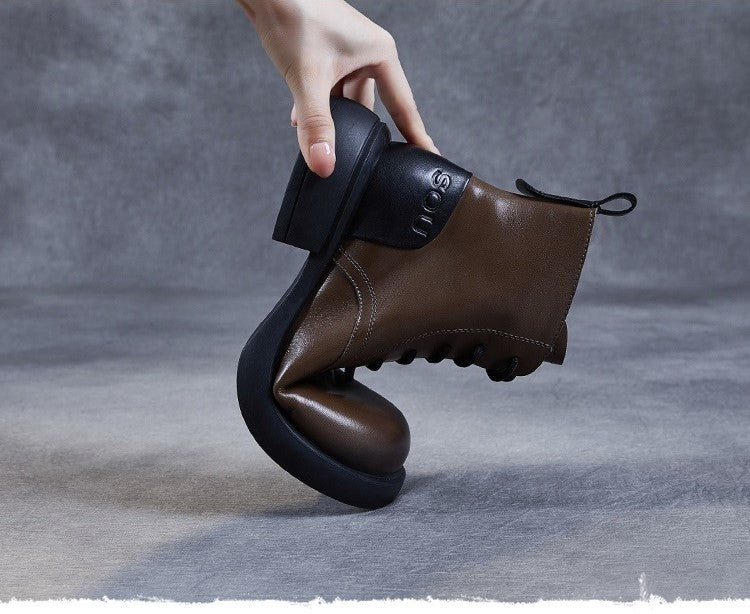 Women's Calfskin Warm Short Boots - skyjackerz