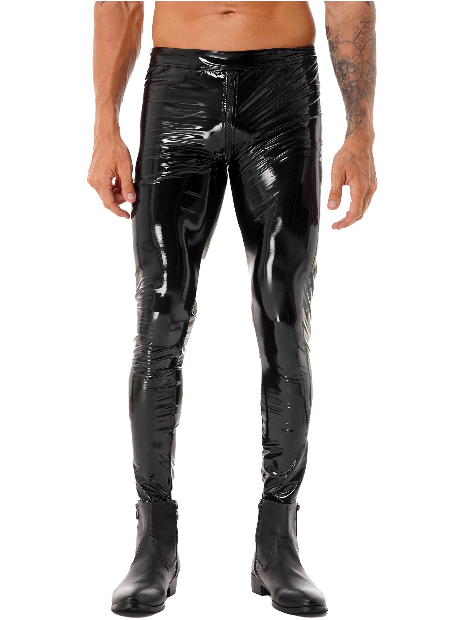Men's Leather Zipper Pants - skyjackerz