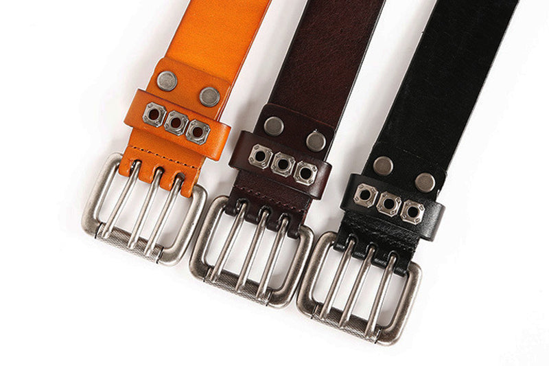 Cross Rivet Cowboy Leather Belt For Men - skyjackerz
