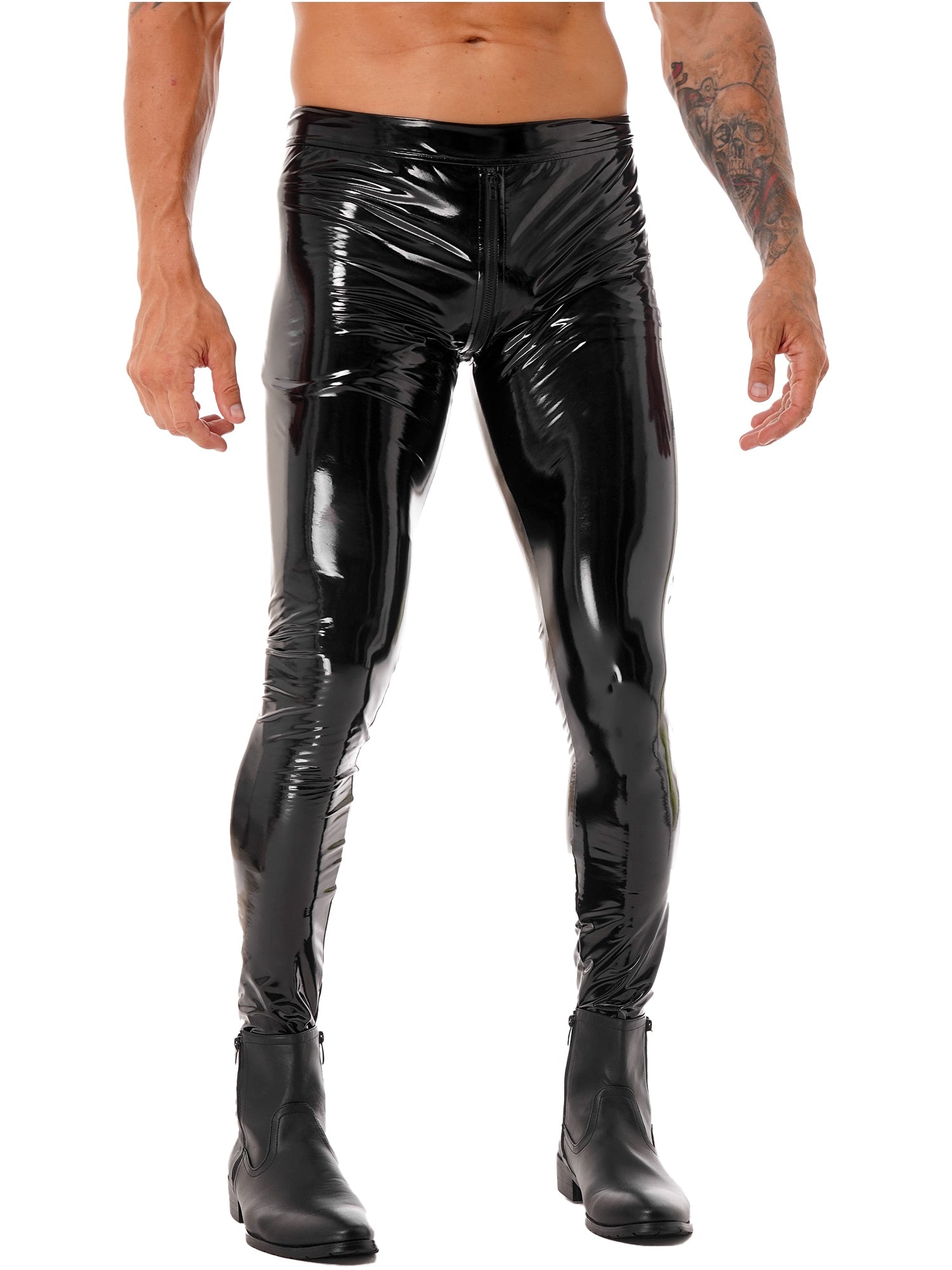Men's Leather Zipper Pants - skyjackerz
