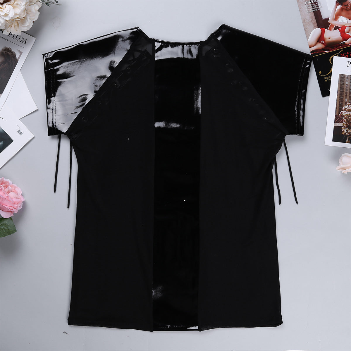 Men's Leather See Through Mesh Top - skyjackerz