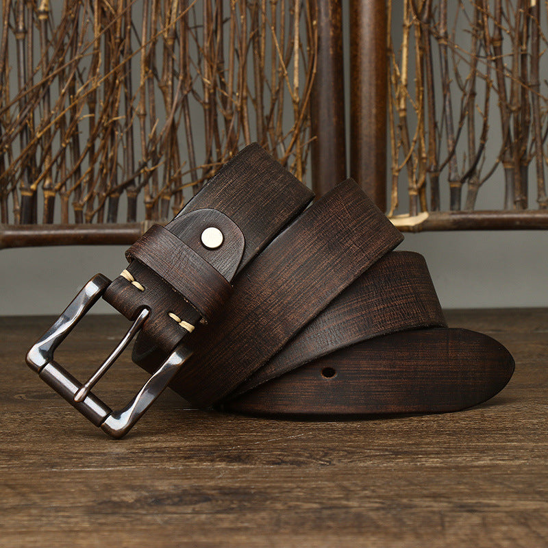 Black / 100 cm Men's Dress Belt - Business Style Pin Buckle - skyjackerz