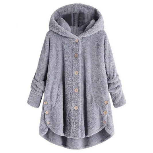 Blue Haze / S Women's Teddy Bear Cozy Coat - skyjackerz