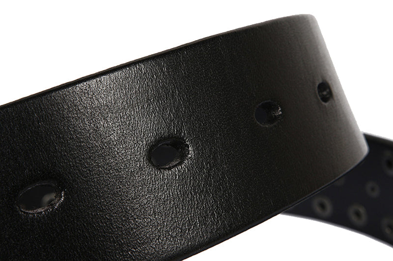 Black / 105 cm Men's Rivet Ceinture Homme Leather Belt - skyjackerz