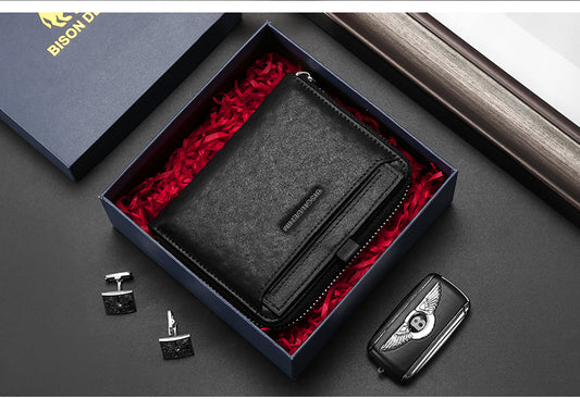 Men's Leather Short Luxury Wallet - skyjackerz
