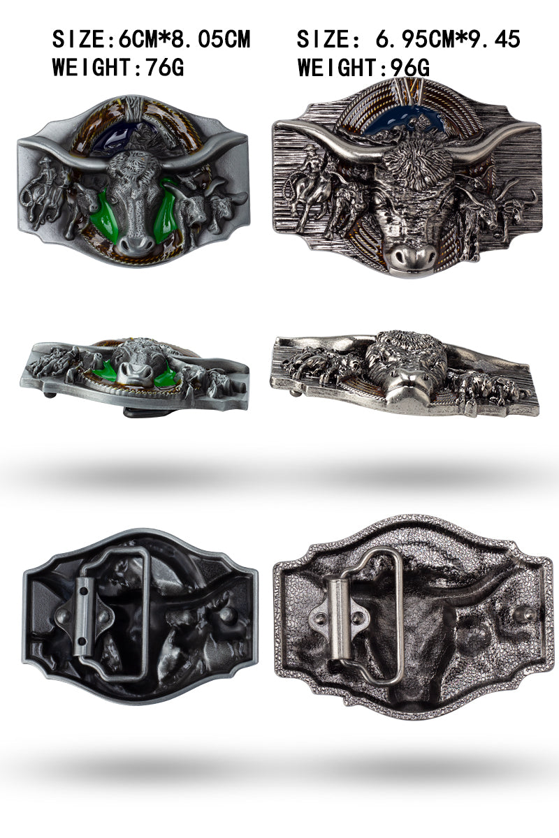 A - Black / 105 cm Cowboy Style Men's Genuine Leather Belt - skyjackerz