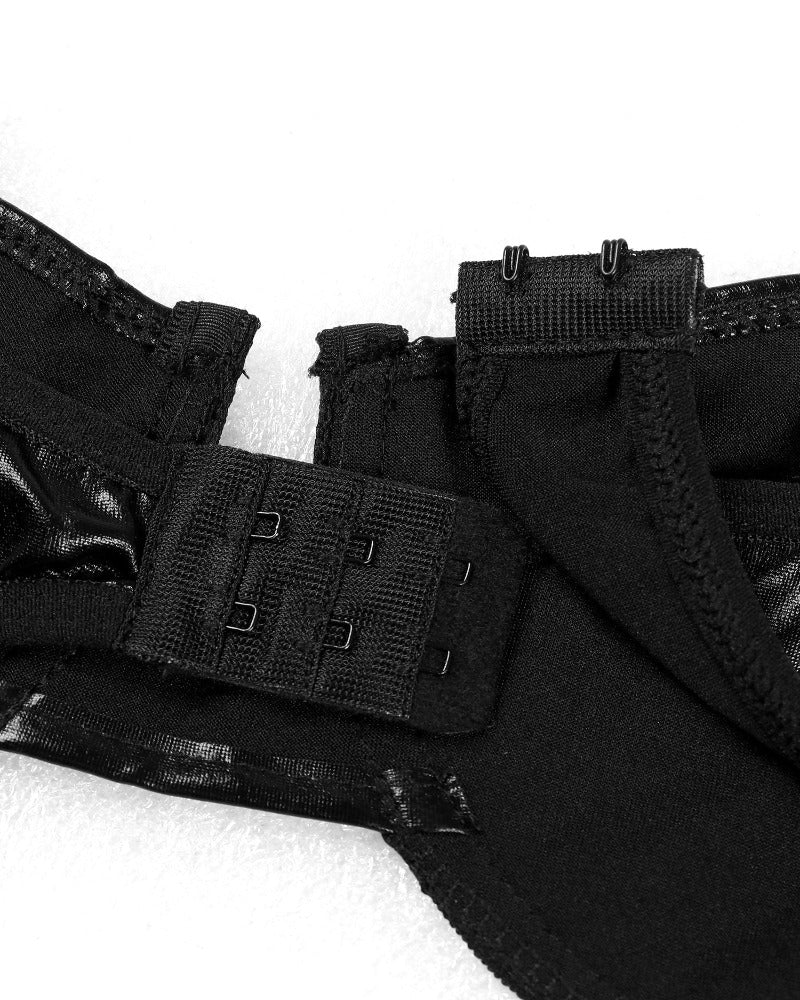 Women's Leather Black Bikini Set - skyjackerz