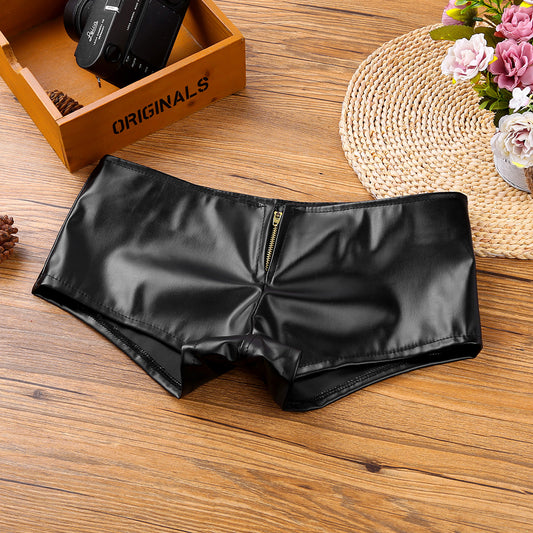 Black / S Women Black Low Waist Club Short - skyjackerz