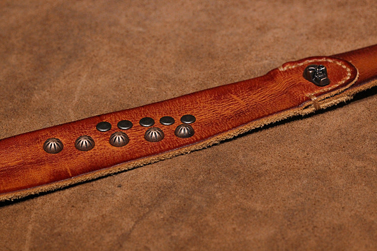 Brown / 105 cm Punk Style Men's Pin Buckle Leather Belt - skyjackerz
